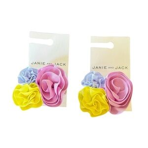 Janie and Jack Floral Hair Clip Yellow Blue Lavender Toddler Girls NWT